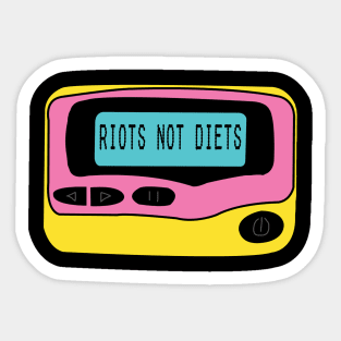 Riots not Diets 80s 90s Pager Beeper Sticker